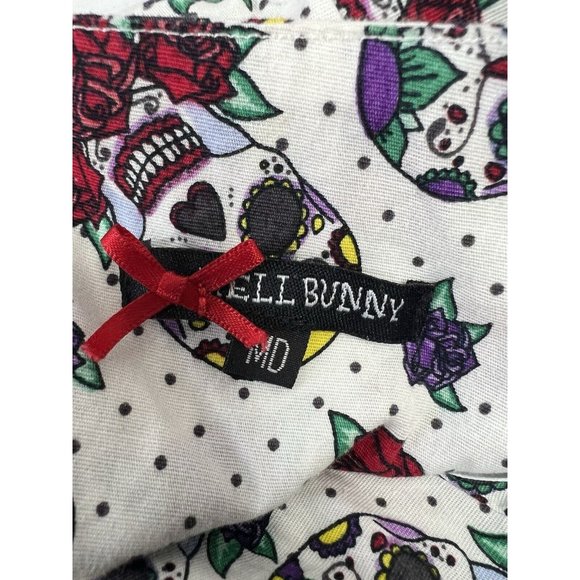 Hell Bunny Dress Day of Dead Sugar Skulls Women's M Sleeveless Rockabilly - Picture 10 of 12